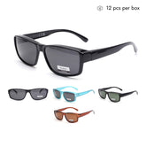 VB1408-FH Gafas de sol polarizadas de plástico para hombres y mujeres, gafas de sol para correr para hombres, a granel, 1 docena (12 piezas)